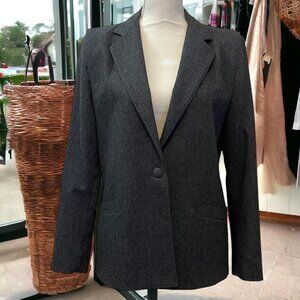 Vintage Mulberry Street Gray Wool Blend One Button Blazer Size 10
